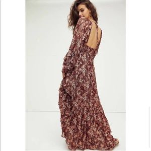 NWT Free People Gold Ophelia Maxi Dress